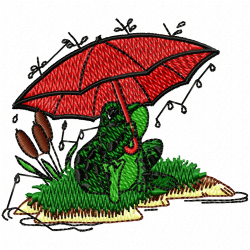 Frogs Embroidery Design 12